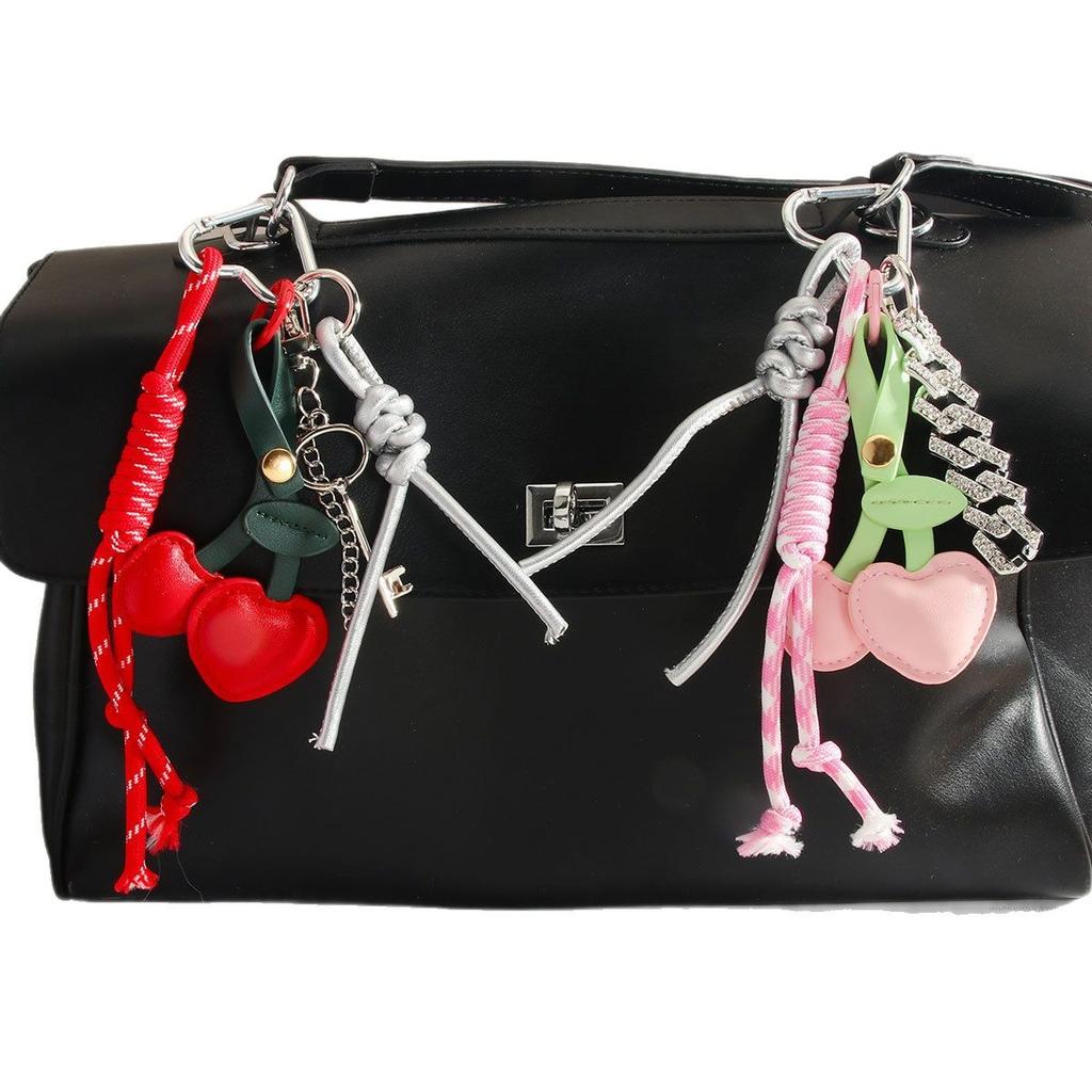 Nischen-Retro-PU-Kirschtaschen-Anhänger, Koreanischer süßer lustiger Früchte-Schlüsselanhänger, Leichter Luxus, Premium