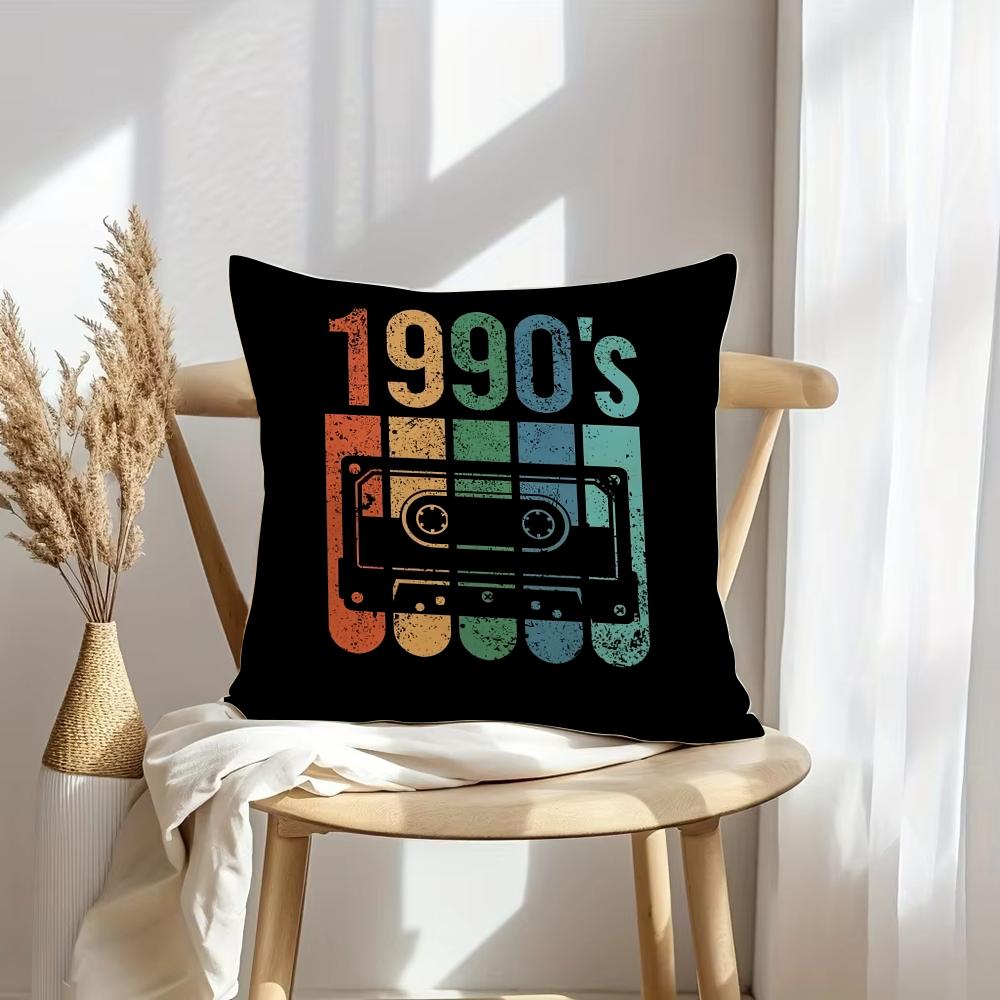 Retro Cassette Tape Cushion Cover Soft Plush Throw Pillow Cover  DoubleSided Decorative Cushion Case  Sofa Bedroom Home Decor