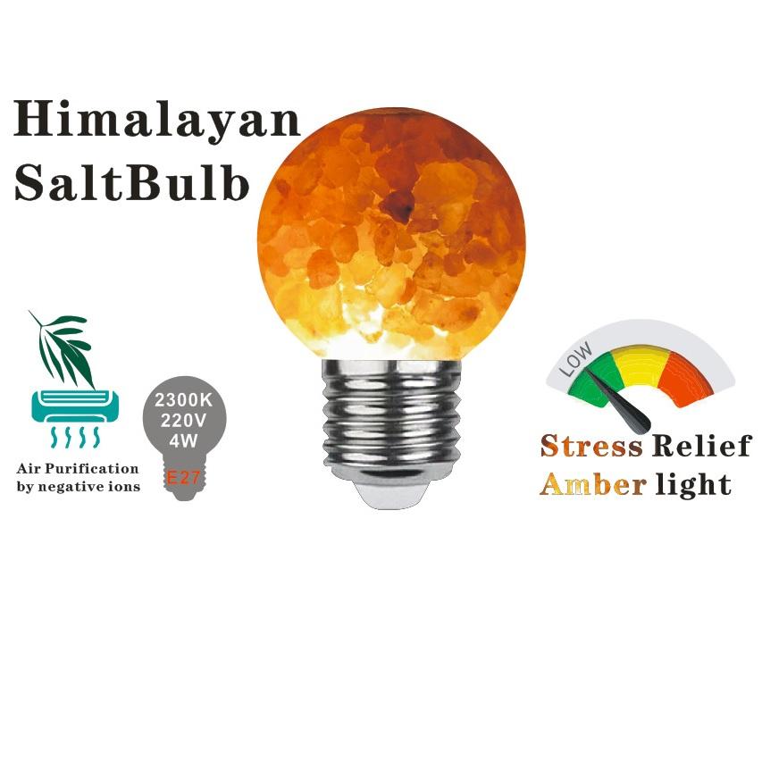 Himalayan Glow Salt Light Bulbs 60-Watt Equivalent, Warm Amber Glow, 2Pcs