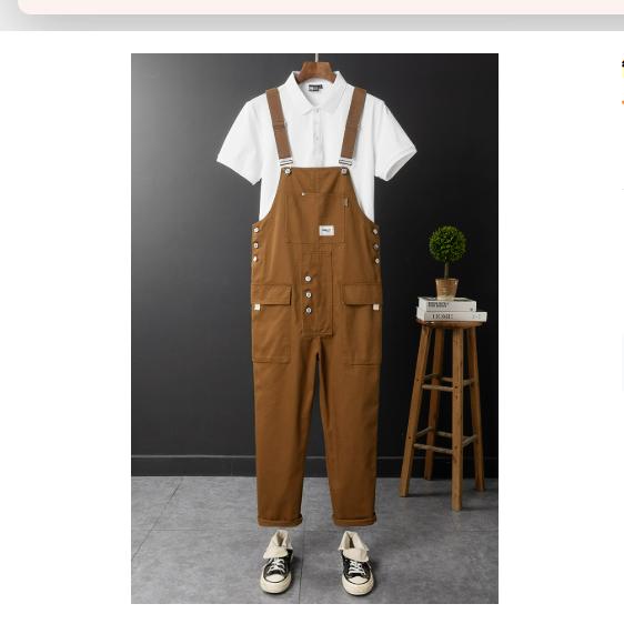 Overalls, One-piece Pants, Multi-pocket Couple Suspenders, Straight-leg Overalls, Men's Loose Work Pants, Youth