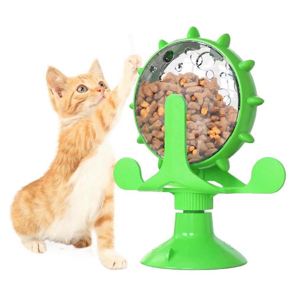 360° Wheel Interactive Pet Puzzle Feeder Toy Slow Feeder for Cats and Dogs with Strong Suction Cup
