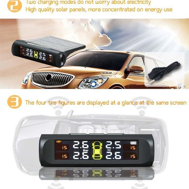 2025 Car Solar Wireless Tire Pressure Monitoring System, Built-in TPMS, High-Accuracy
