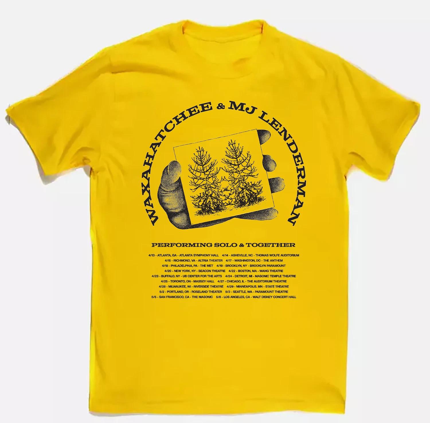 Waxahatchee and MJ Lenderman Tour T Shirt Gold Unisex S-5XL 2B0165 L