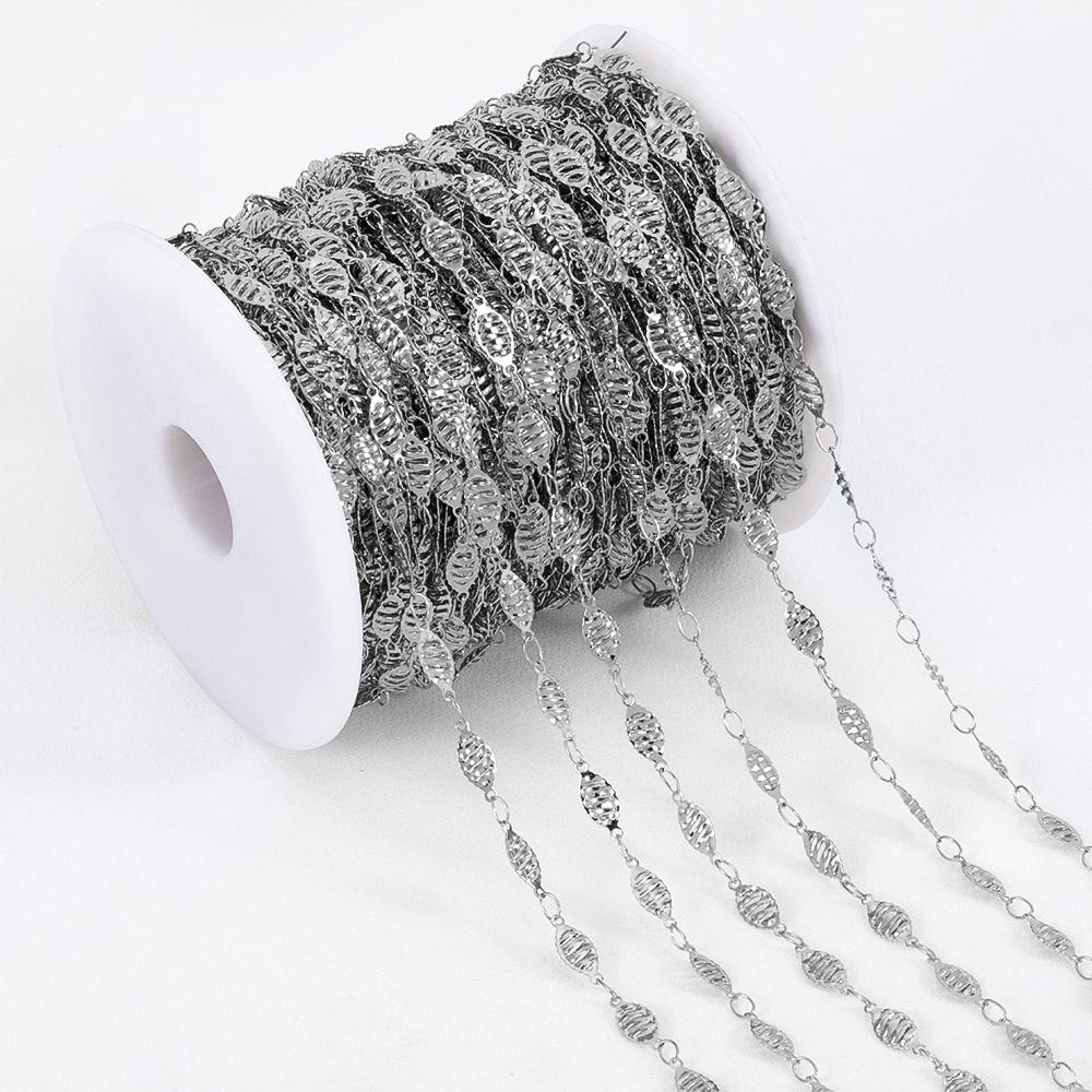 No Fade 1meter Stainless Steel Thin Flat Link Chain Gold&Silver Color Chain for DIY Necklaces Bracelet Jewelry Making Wholesale