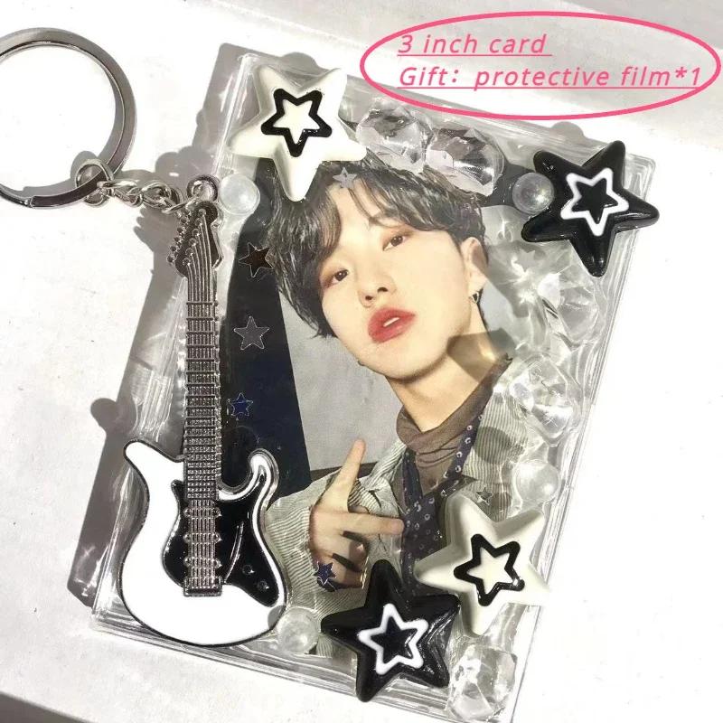 Original Design Electroplate Plasitic Frame Kpop Photo Binder Creative Idol Photo Card Holder for 3 Inch Card Wholesales 2025