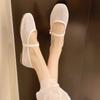 Fashion Women's Flat Shoes Spring New Round Head Shallow Mouth Mesh Cloth Breathable Word with Anti-slip Wear-resistant Single Shoes