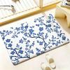 Blauw en wit porselein Vloermat Slaapkamer Woonkamer Flanellen Deurmat Antislip Woondecoratie