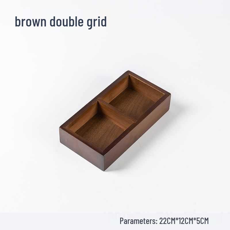 Wooden Multi-Compartment Tea Tray & Snack Plate
