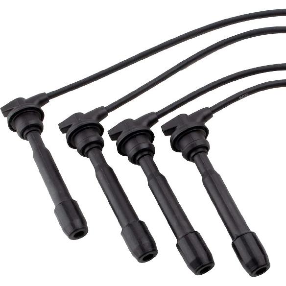 Set of 4 Ignition Spark Plug Cable Wire Set for Hyundai 96-12 Elantra/ 97-08 Tiburon/ 05-08 Tucson, for Kia 10-11 Soul/ 04-09 Spectra/ 05-09 Spetra5/