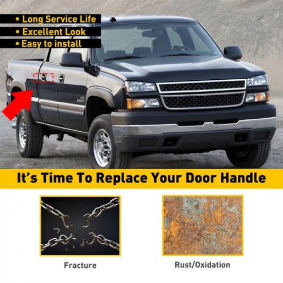 Rear Passenger Side Exterior Door Handle For 2004-2006 Silverado Chevrolet 1500