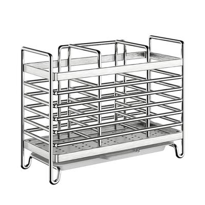 Rust Proof Stainless Steel Chopstick Draining Rack with Hooks Drain Tray Cutlery Holder Heavy-duty Space Saving