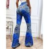 Leopard Print Slim Flare Leg Pants, Casual High Waist Pants, Women's Clothing