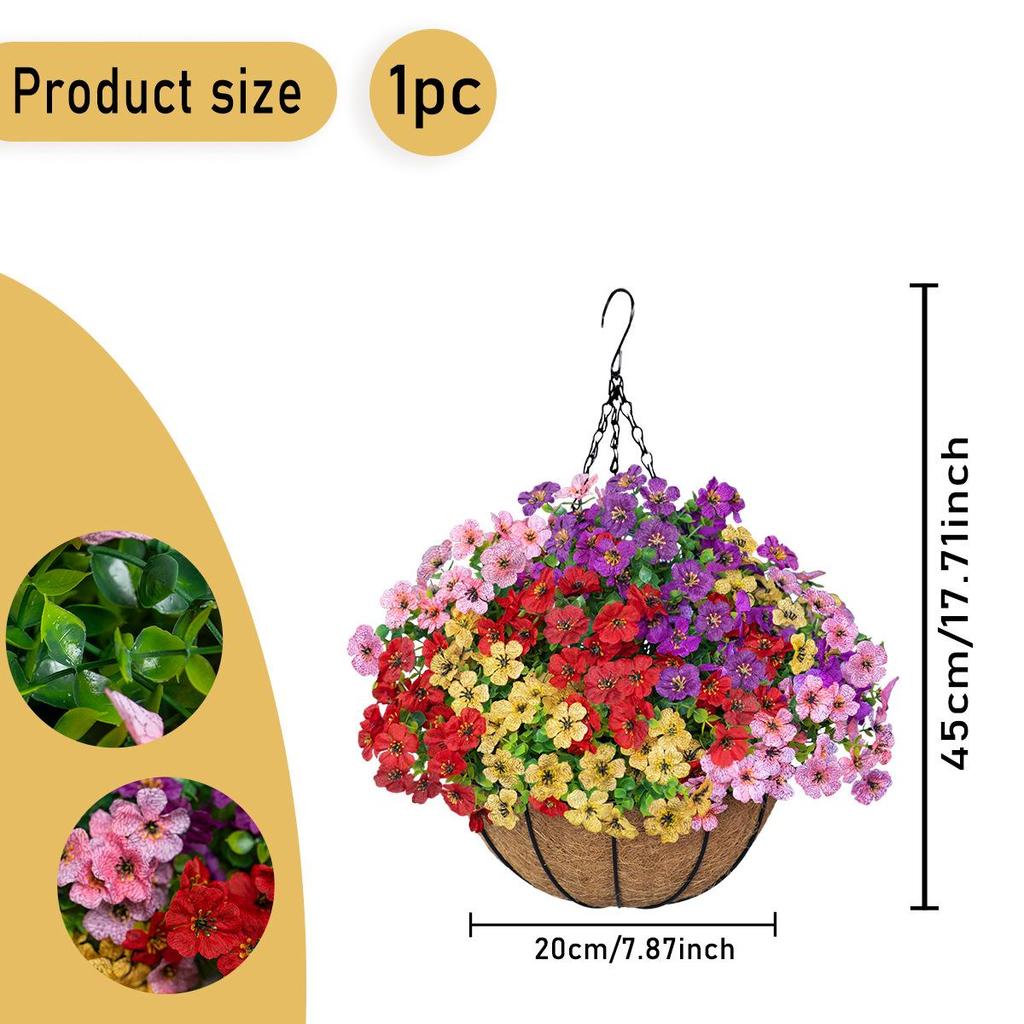 Spring Violet Eucalyptus Hanging Basket Pendant for Home Decoration