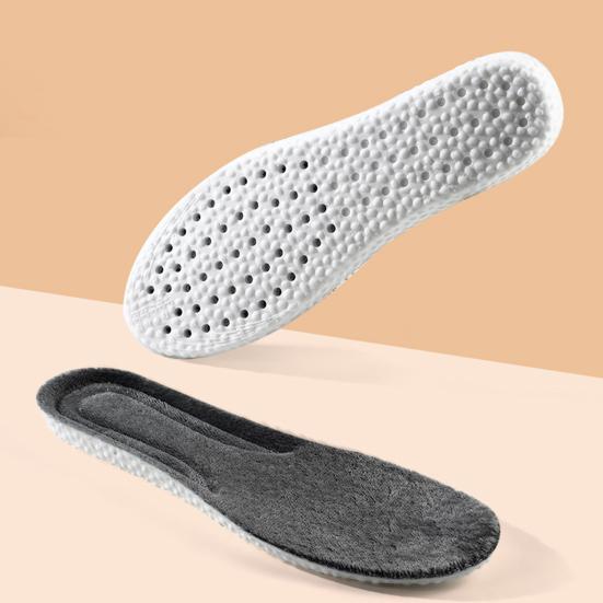 1 Pair Wool Fleece Insoles Foot Pain Relief Soft Thick Warm Winter Inner Soles Shock Absorbing Boots Sports Shoes Insert Liners Cushions