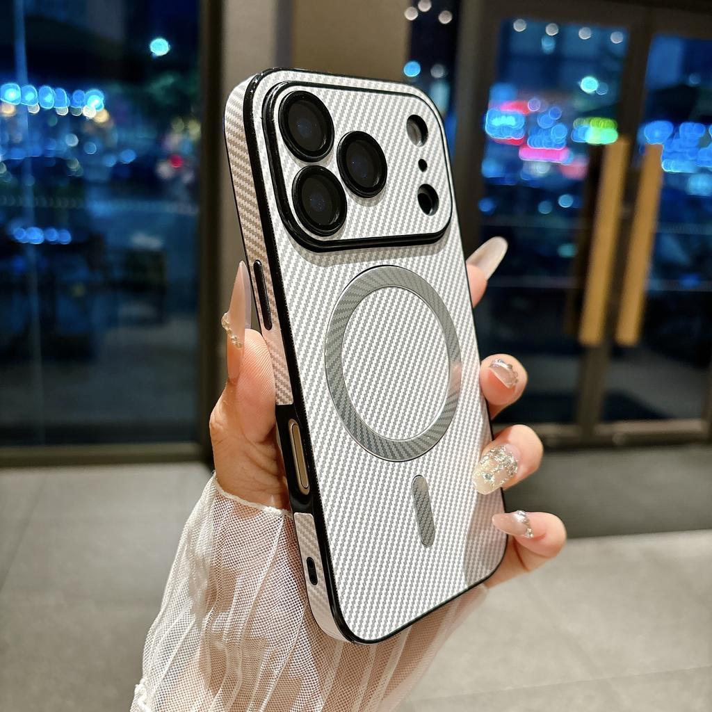 17 Applicable to iphone16pm side sticker large window carbon fiber magnetic suction 15plus apple 14 anti-drop 13 mobile phone case