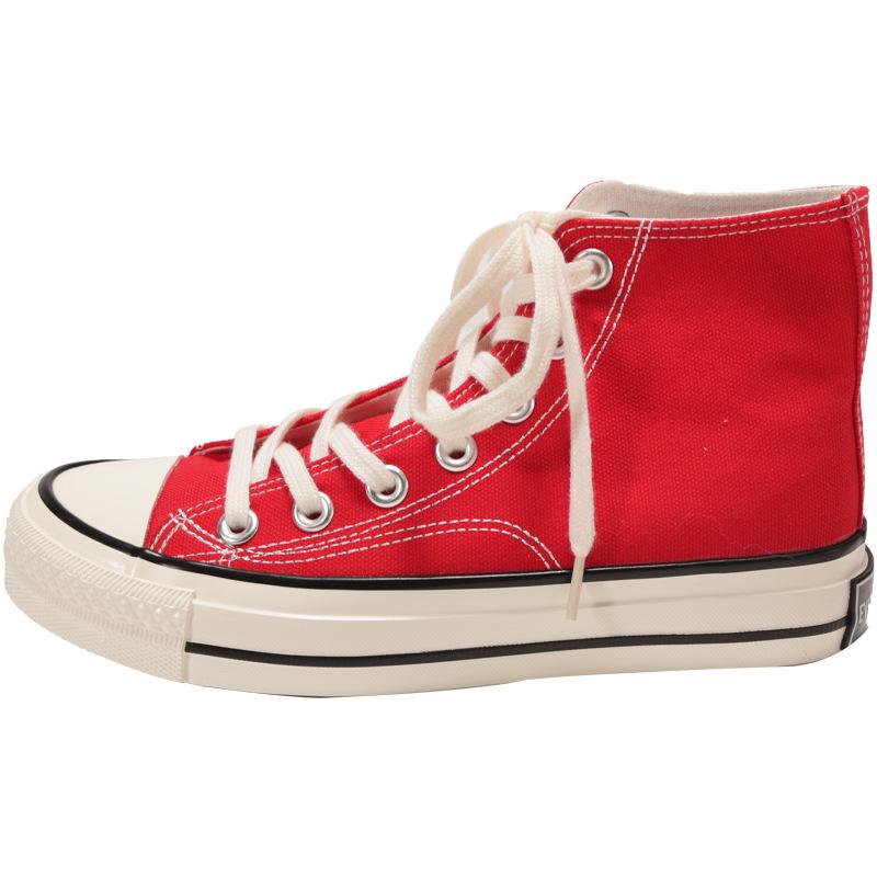 Medium and High-top Canvas Shoes Women's 2025 Spring Popular Versatile Casual Black Board Shoes Inner Height Increase Thick Sole Classic Little White