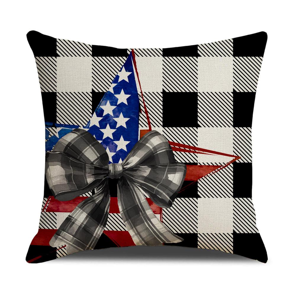 American Retro Independence Day Linen Pillow Cover Party Festive Decoration Pillow Cover Living Room Sofa Cushion Cover