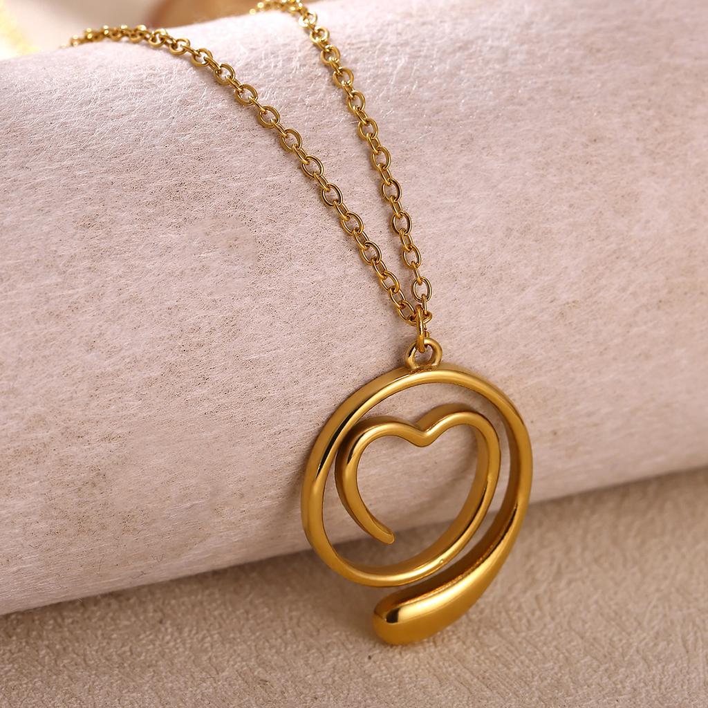 Infinity Heart Gold Color Necklace For Women Elegant Elephant Tree Pendant Rose Flower Stainless Steel Chain Jewelry Birthday