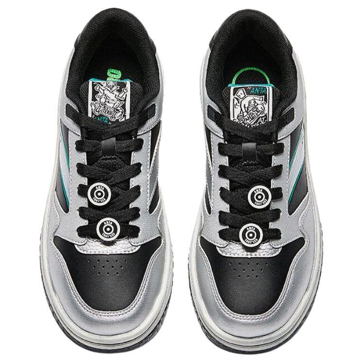 Anta Street Warrior 3 PG7 Technology Midsole Comfortable Casual Wear Durable Grip Low-Top Skate Shoes Women skate shoes Silver Black 922548077-7
