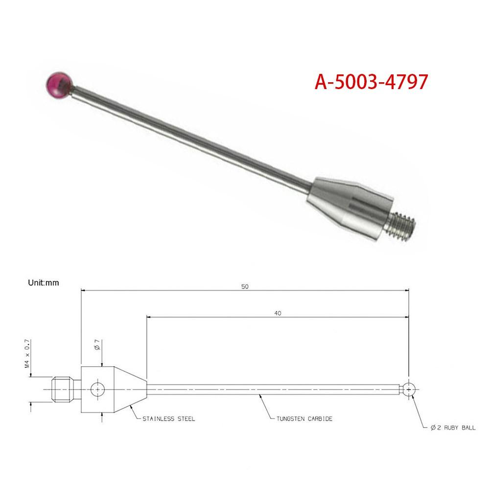 CMM Touch Probe Styli Thread 2mm Ball 50mm Long CMM Stylus A-5003-4797