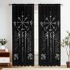 2PCS Vegvisir Symbol Print Polyester Curtains Rod Pocket Top for Living Room Home Decor