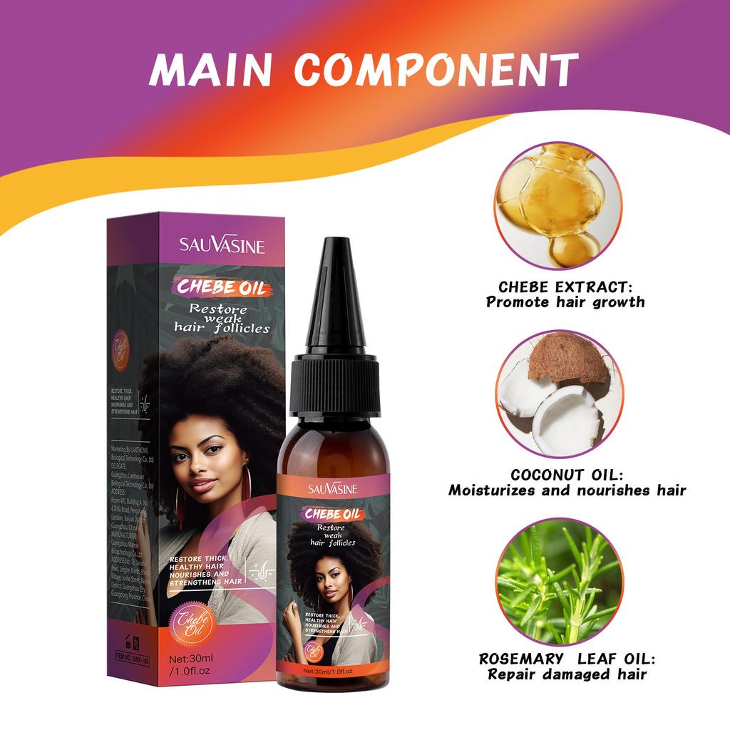 Shuowoxin Chebe Hair Growth Oil Smooth Frizz Control Nourishing Root Repair Leave-in Treatment