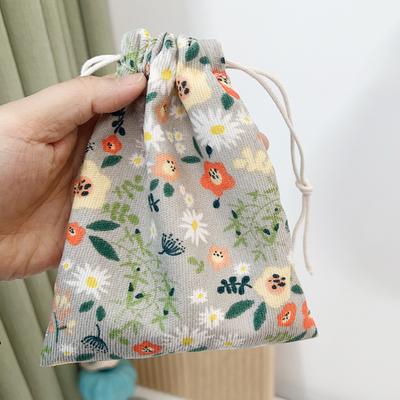 Mini 14 *16cm Drawstring Storage Bag for Travel Underwear Socks Distribution Bag Floral Print Cosmetics Organization Bag