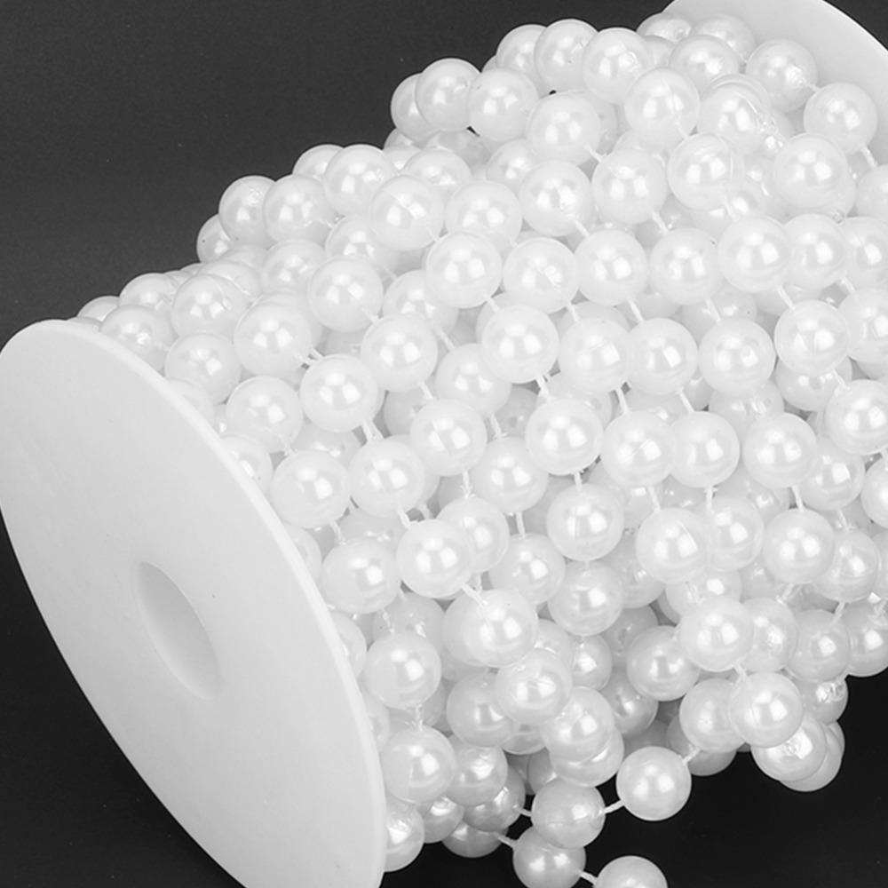 White Imitation Pearl Garland Beige String Beads Artificial Pearl Bead Chain DIY Crafts