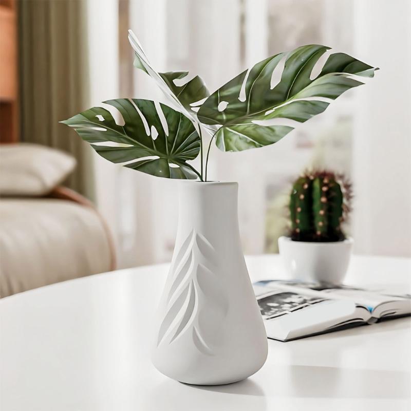 Unique Leaf Pattern Vases Mould Reusable Silicone Vase Mold for Unique Leaf Design Vase and Homes Decorations