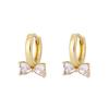 Vintage Bow Stud Earrings Elegant Niche Design Light Luxury Hoops Sophisticated Aesthetic Jewelry For Women