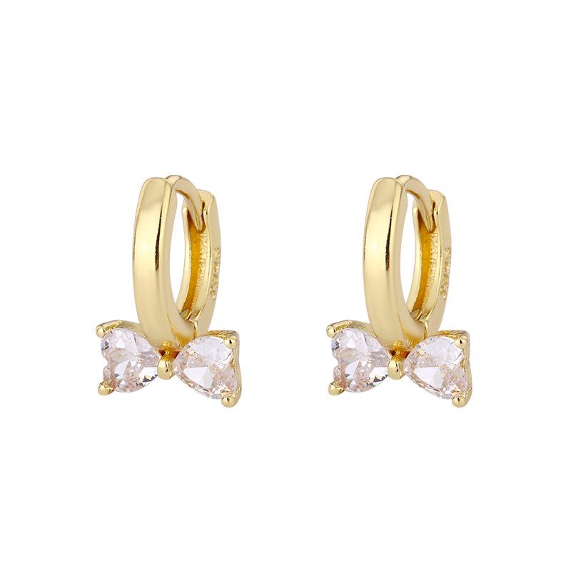 Vintage Bow Stud Earrings Elegant Niche Design Light Luxury Hoops Sophisticated Aesthetic Jewelry For Women
