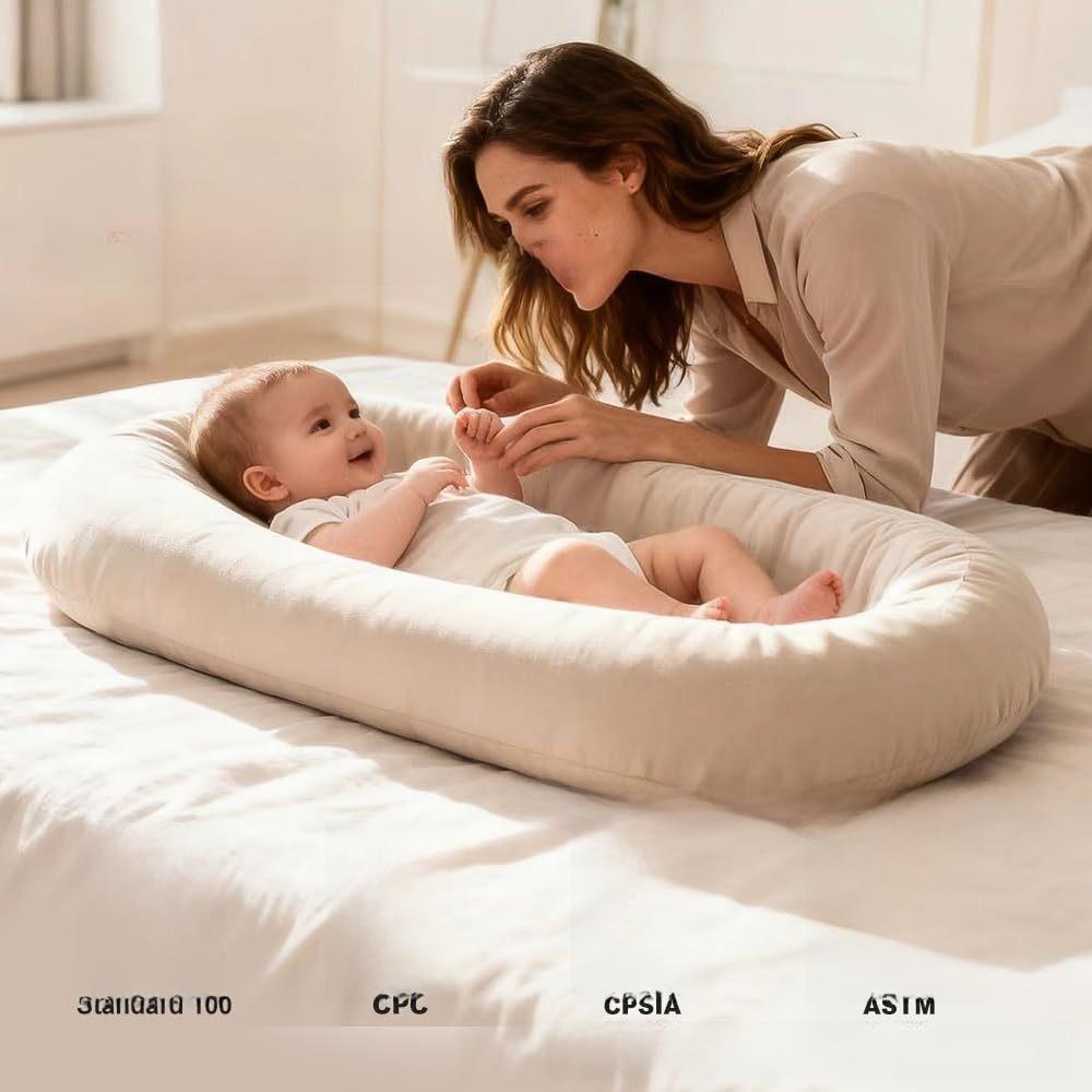 Culla portatile per neonati, pieghevole, lavabile in lavatrice, anti-pressione, nido per neonati per viaggi e co-sleeping, morbido lettino per neonati