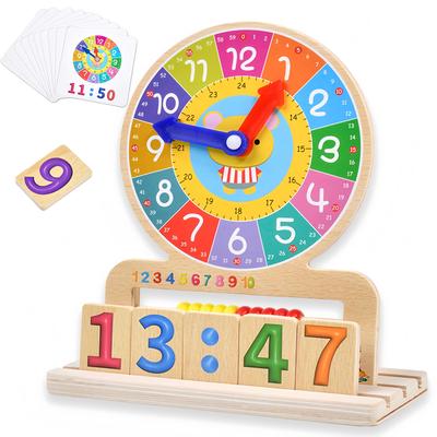 Educational Clock for Children: A Learning Clock, Study Toy, Montessori-style Toy, Math Toy, Educational Toy for Boys and Girls, Preschool Math,