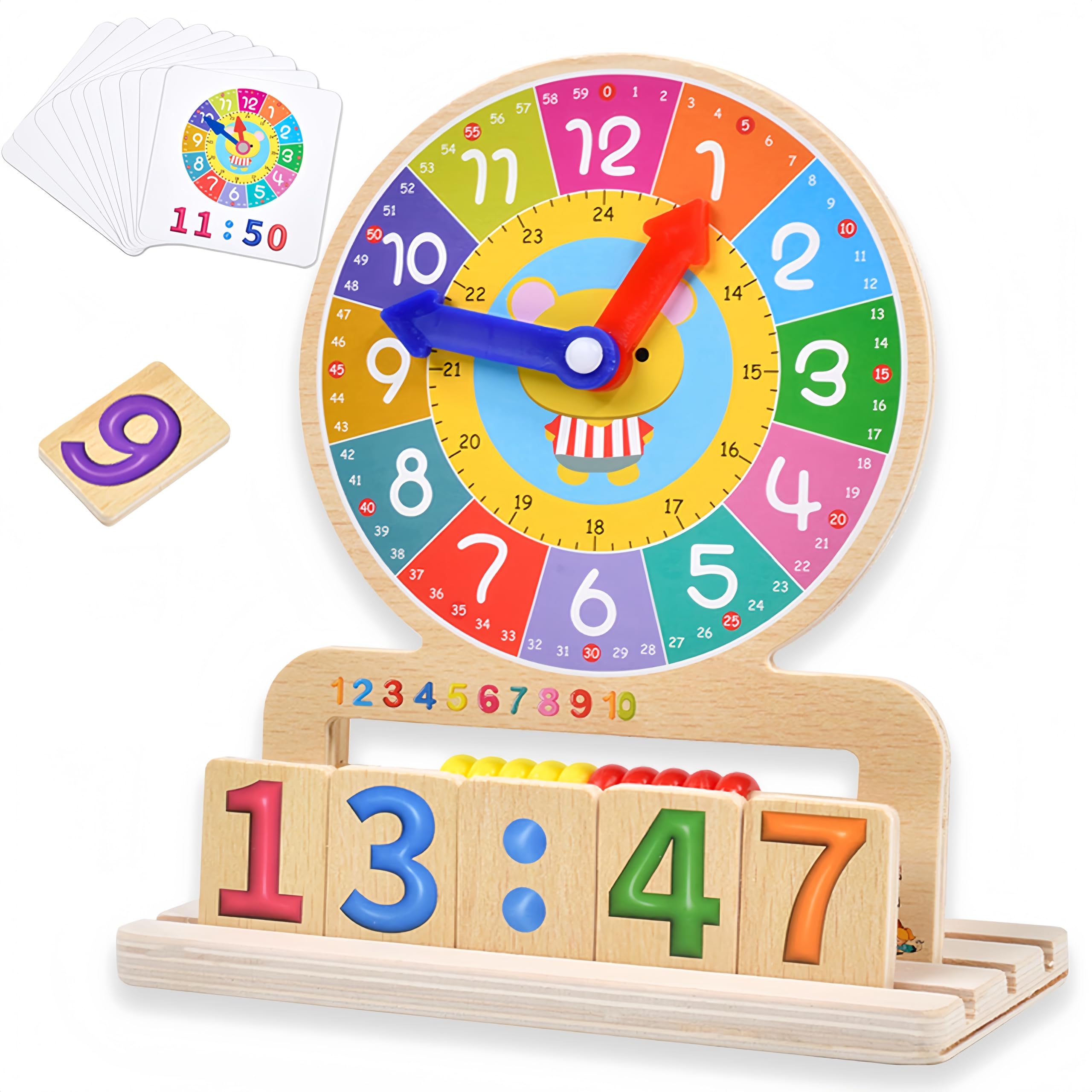 

Educational Clock for Children: A learning clock, study toy, Montessori-style toy, math toy, educational toy for boys and girls, preschool math,