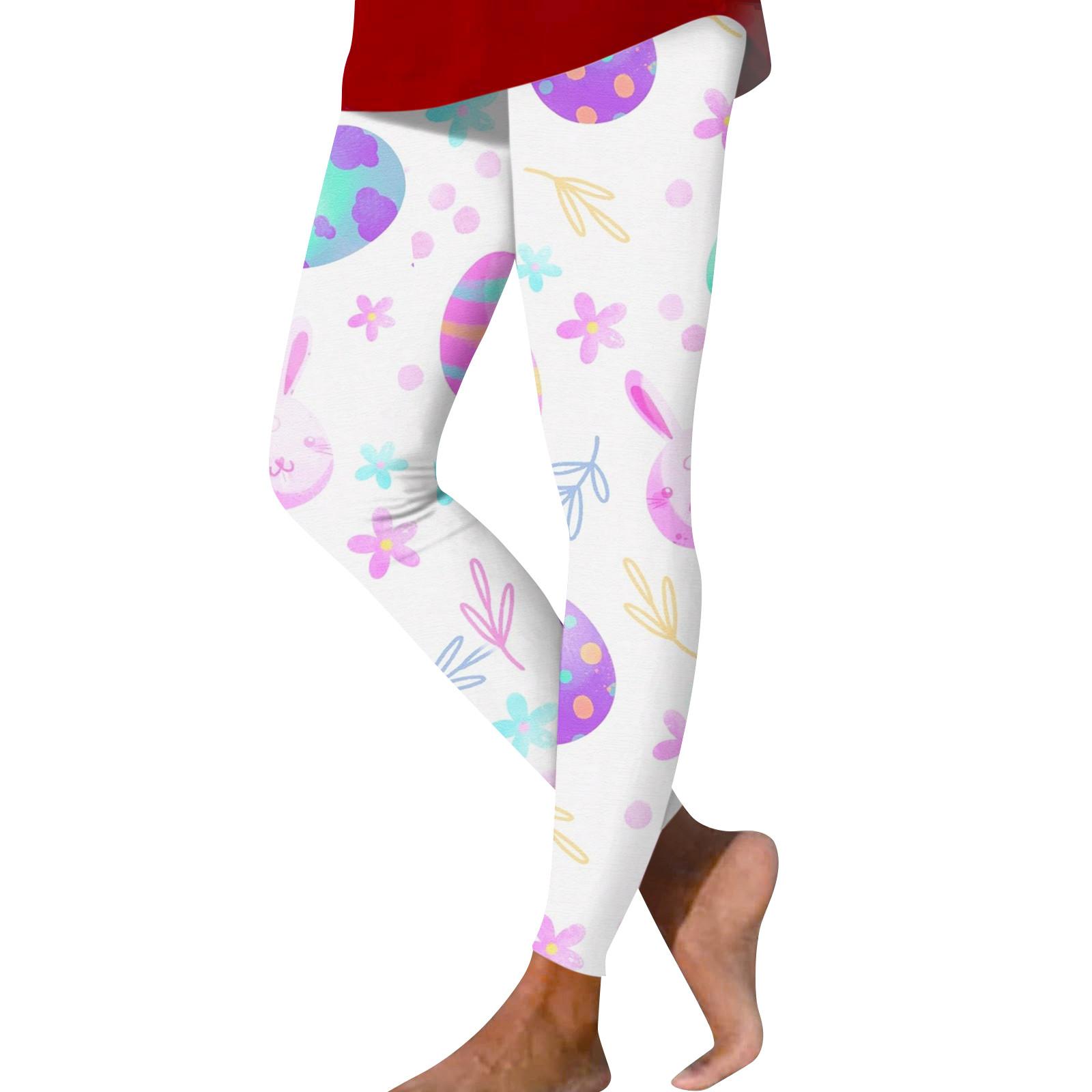 

Брюки для йоги с высокой талией для женщин и девочек, красочные забавные эластичные леггинсы с принтом Пасхи для тренировок, колготки XL фиолетовый