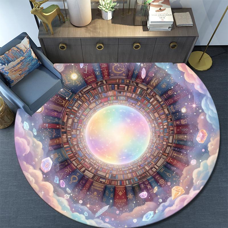 

Cartoon Print Round Area Rug,Carpet Rug for Living Room Bedroom Sofa Playroom Decor,Non-slip Floor Mat 80cmx80cm