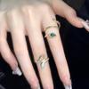 High-End Golden Snake Ring Female Spirit Snake Niche Design Stacked With Sweet And Cool Personality Zircon Simple Ring