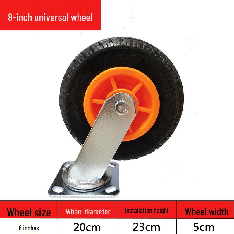 5" Solid Rubber Flat Cart Caster, 6" Industrial Caster, 8" Directional Movable Heavy Duty Load Bearing