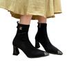 New Style Women Back Zip Zipper Luxury Designer Ladies Rubber High Heel Pointy Ankle Rock Pointed Toe Zapatos Mujer