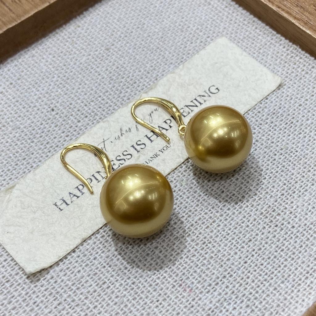 Ni Ni'S Same 12M Nanyang Gold Bead Round Necklace Women'S Light Luxury High-End Golden Collarbone Neck Chain