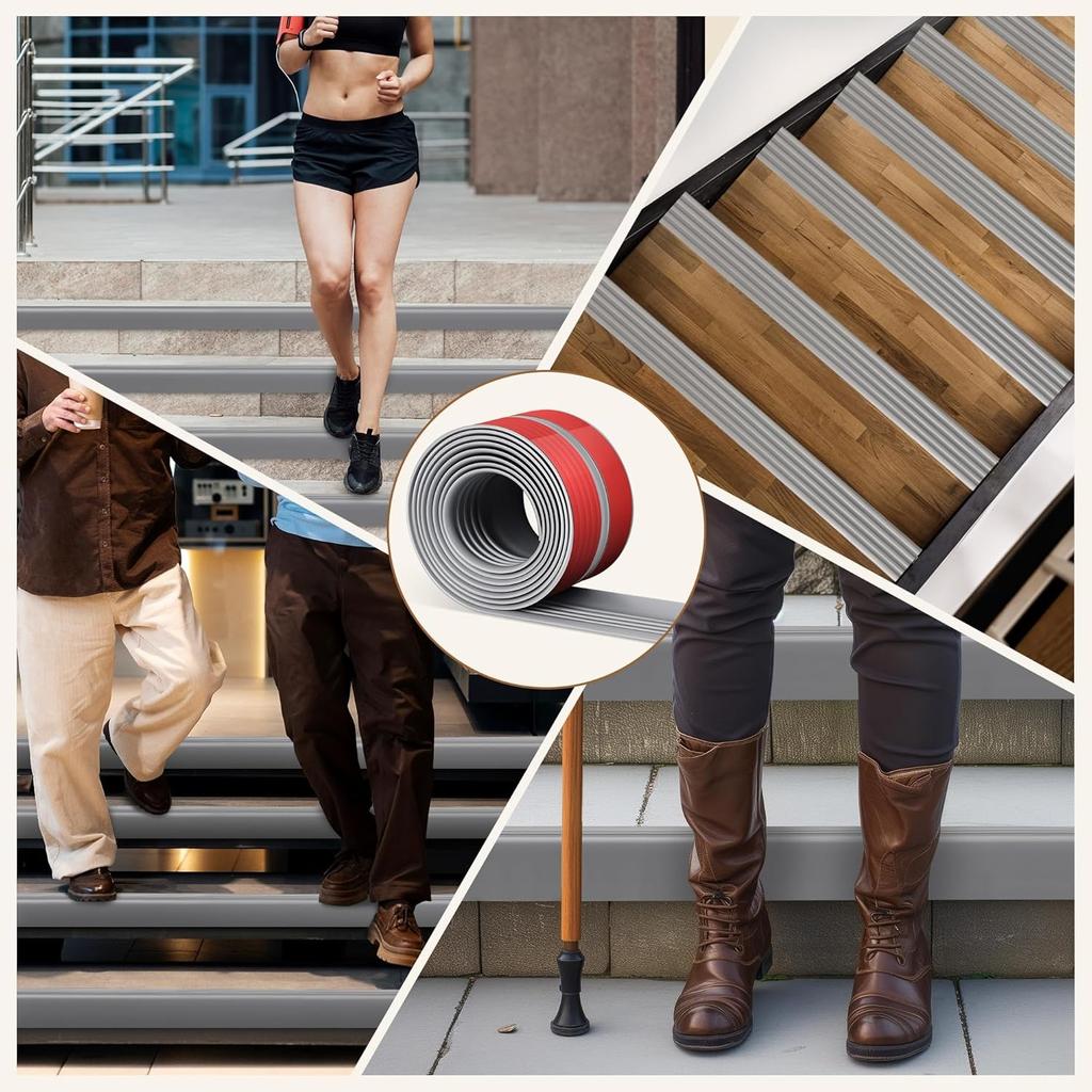 1pc 2m/78.74in Black Stair Nosing & Edge Protector - Self-Adhesive Non-Slip Stair Edging Trim, Stair Nose Molding for Indoor