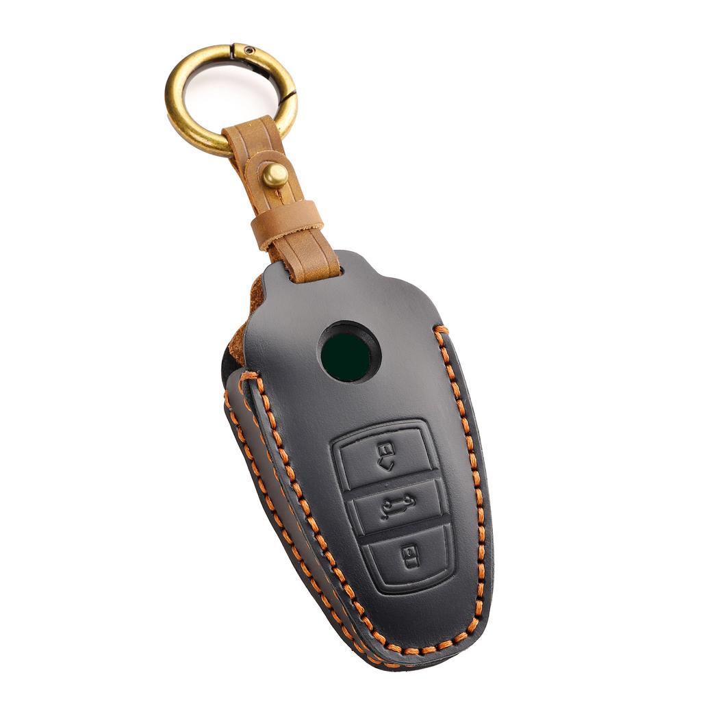 Applicable to the old Volkswagen Touareg key cover special 13/14/15/16/17 Touareg cowhide car keychain