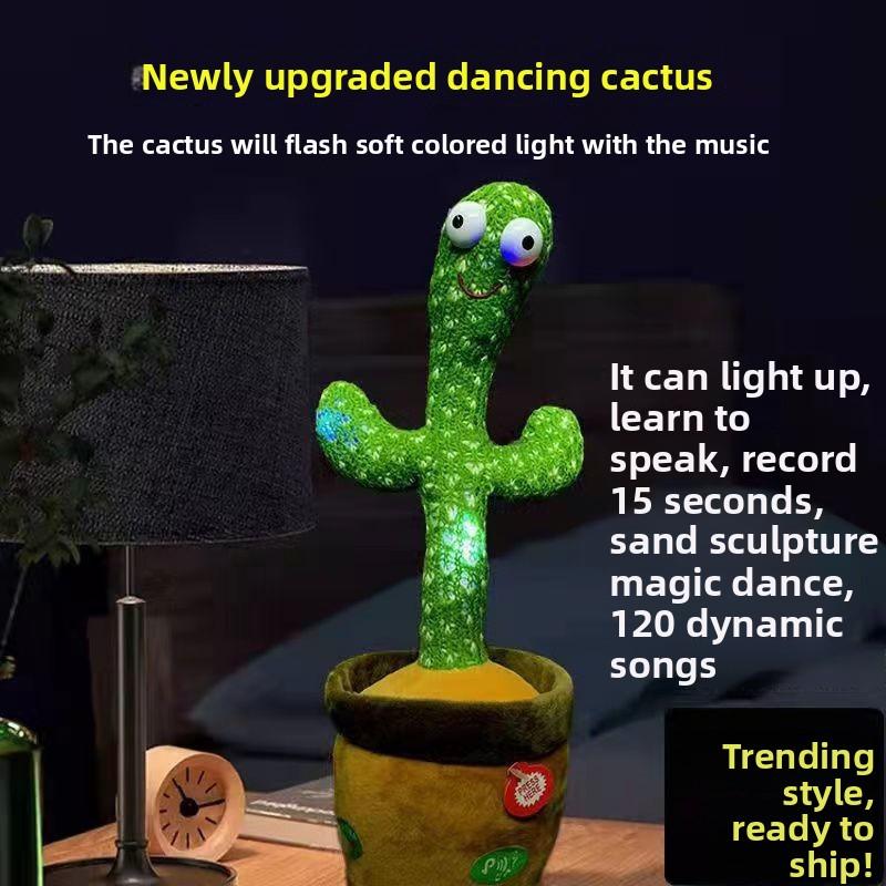 Sand Sculpture Internet celebrity Swing Twist Dancing Cactus Toy Doll Learn to Talk Children Babies Babies