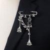Bohemian Rhinestone Flower Tassel Brooch for Women - Exotic Style Suit Coat Pin