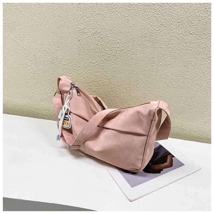 Trendy Street Style Nylon Tote Bag Soft Large Casual Shoulder Handbag розовый