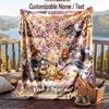 Custom Text Flannel Throw Blanket, Lightweight Cozy Bed Sofa BlanketGenshin Impact
