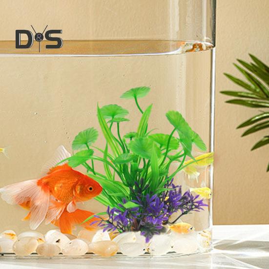 Artificial Aquatic Plants Fade-resistant Simulation Plastic Hydroponic Grass Vibrant Aquarium Landscape Decor for Fish Reptile Tanks