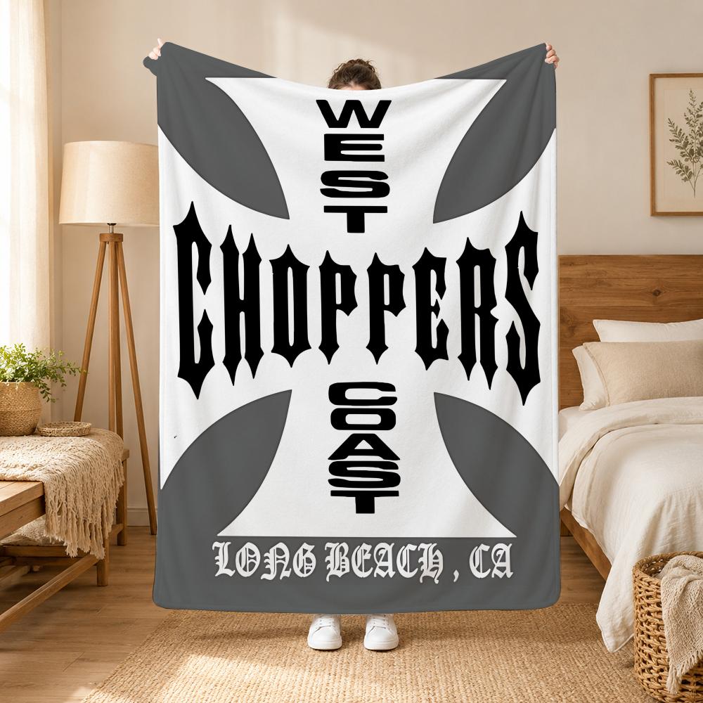 West Coast Choppers Fashion Throw 240G Flannel Blanket, Suitable For Sofas, Beds, Offices,  Exquisite Gift Blankets