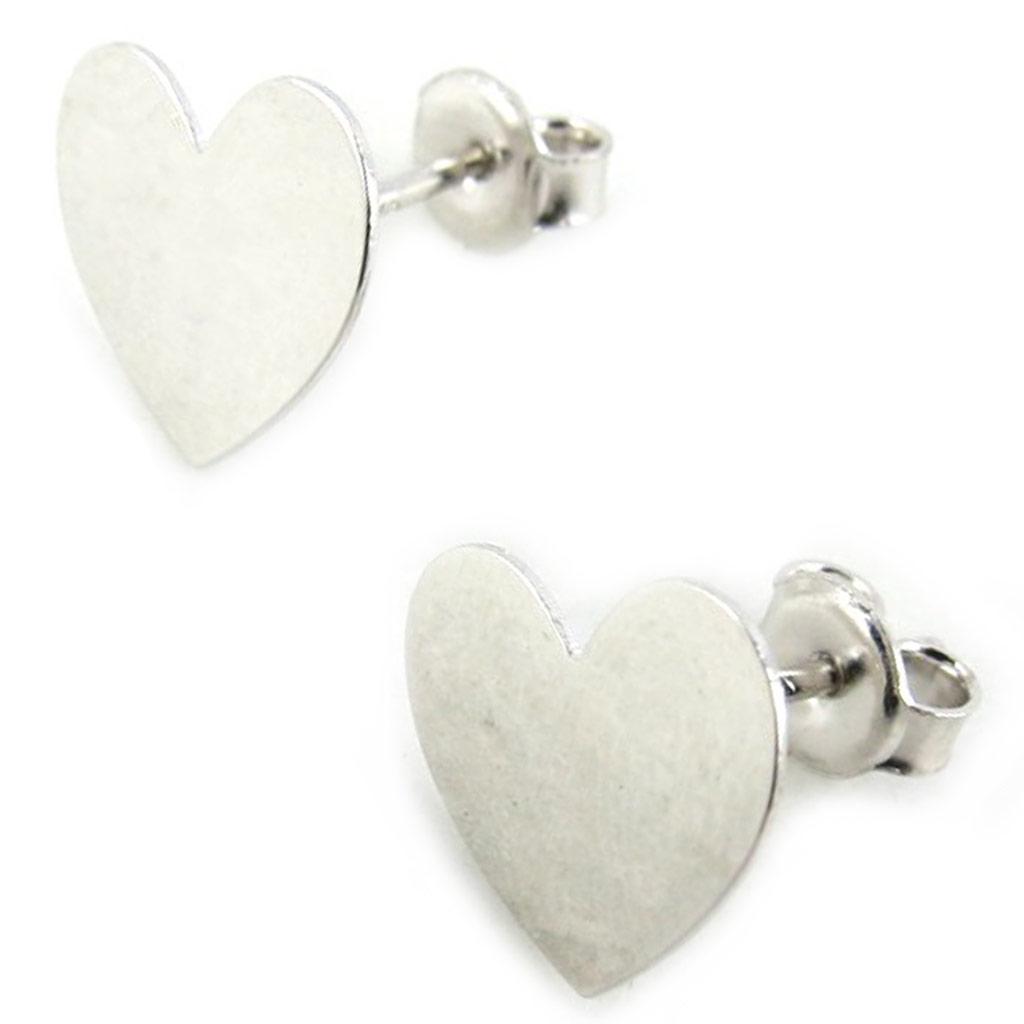 Les Trésors De Lily [N2227] - Silver 'Card Games' Earrings (heart)