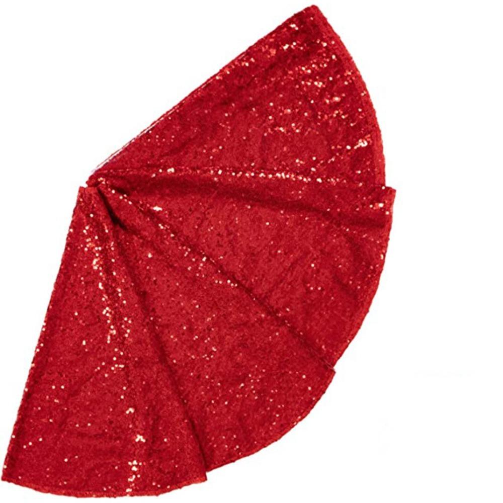 60/90/120cm Sequins Christmas Tree Skirts Glitter Xmas Tree Foot Cover Christmas Tree Mat  Wedding